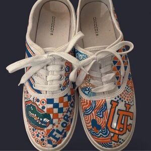 Custom university Florida Shoes - White, Orange, Blue